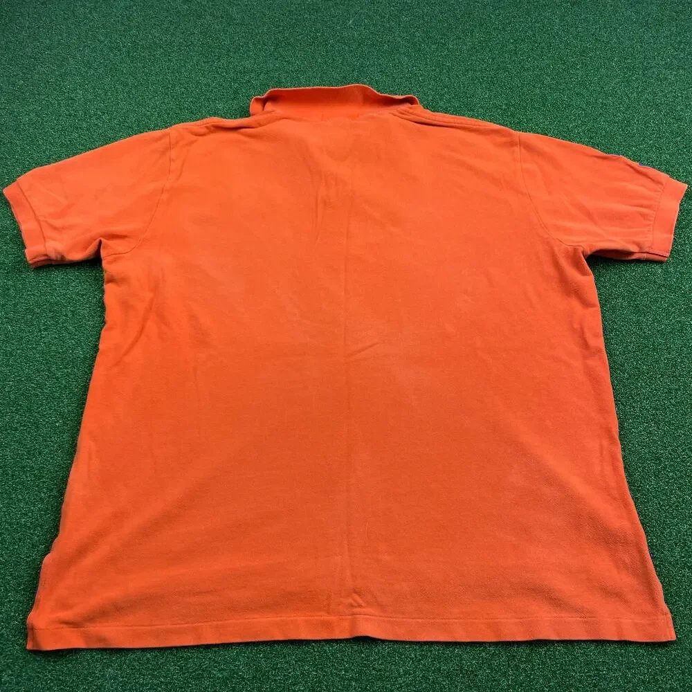 Polo Ralph Lauren Orange Triple Pony Embroidered Short Sleeve Polo Shirt Sz XXL